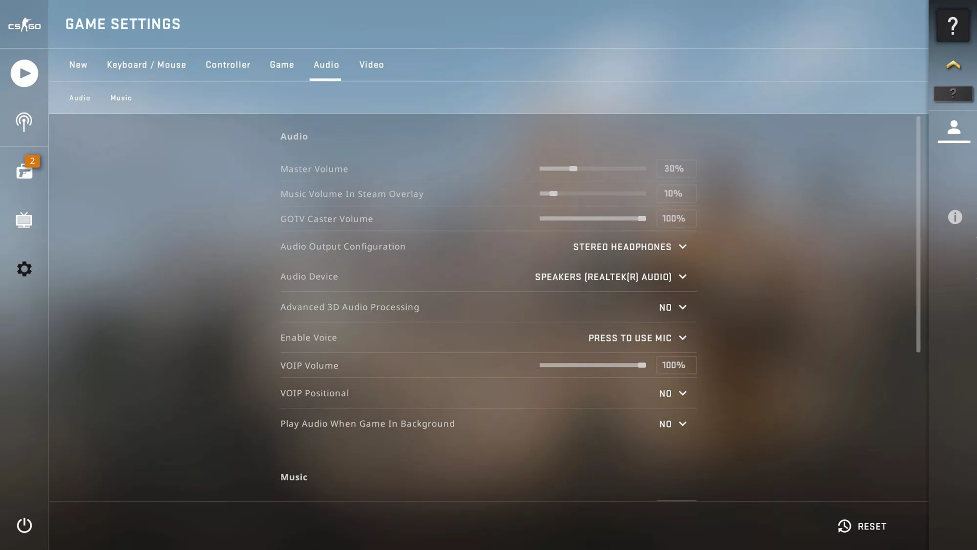 csgo - audio settings